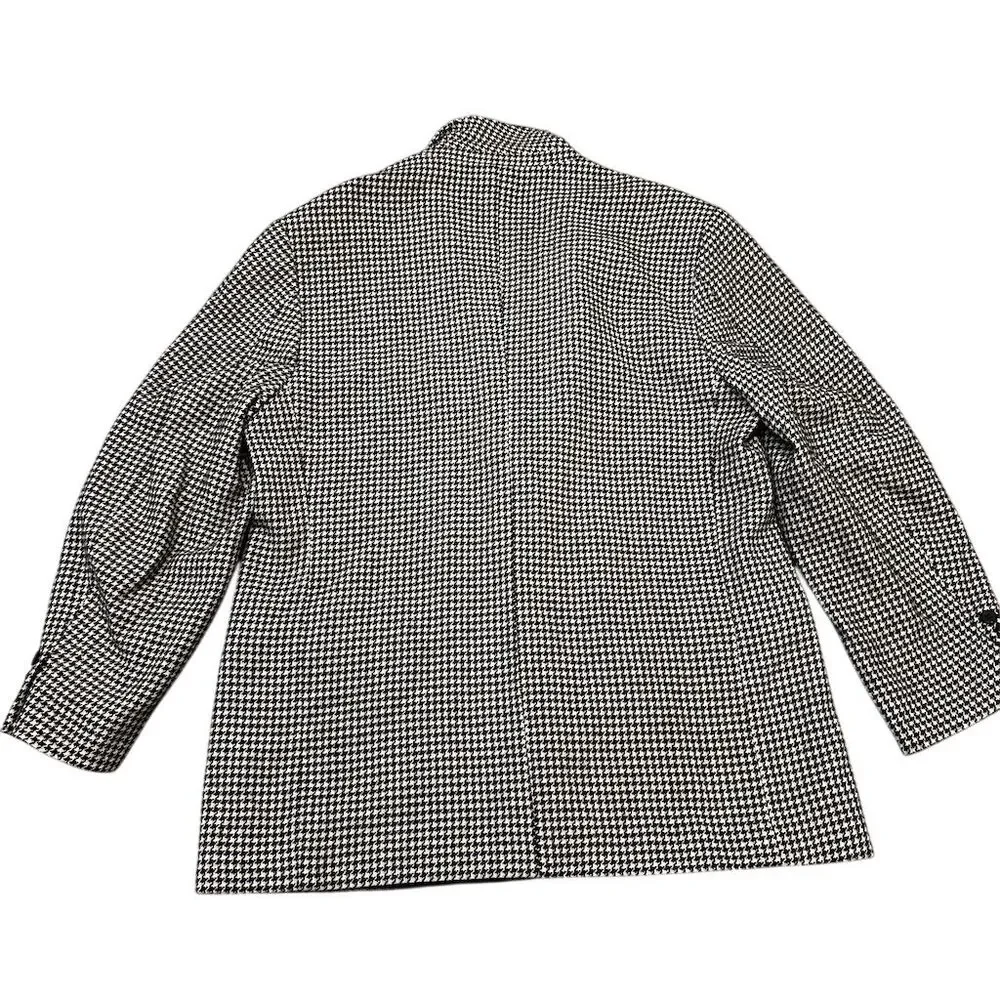 Perry Ellis Men's XL Houndstooth Wool Cashmere‎ blend Blazer Jacket Formal 44